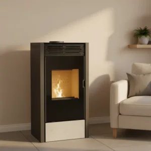 Poêle mixte bois et granulés BiWood vitre sérigraphiée · 11,2 Kw